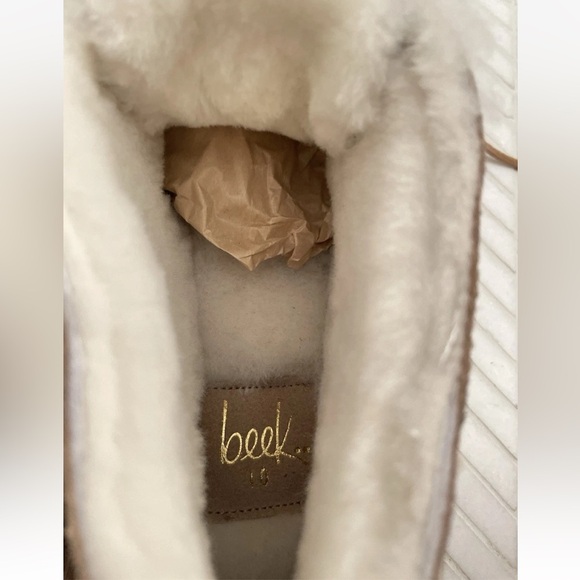 BEEK Goose Shearling Booties Boots Sherpa Lined Leopard $395 Anthropologie - Picture 9 of 10